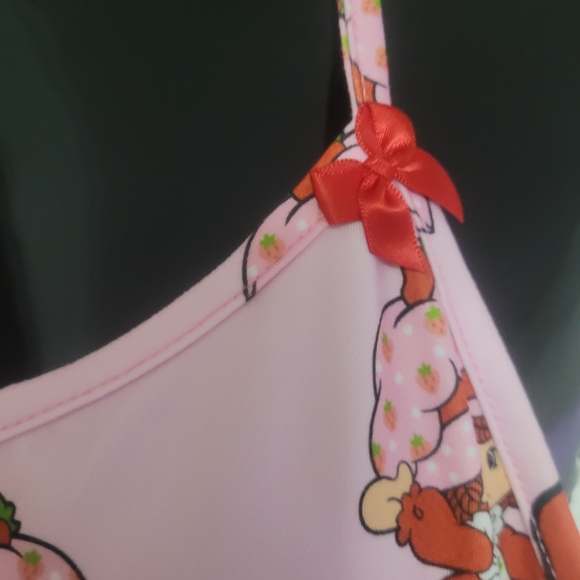 Playful Pink Strawberry Print Chemise - Picture 4 of 7